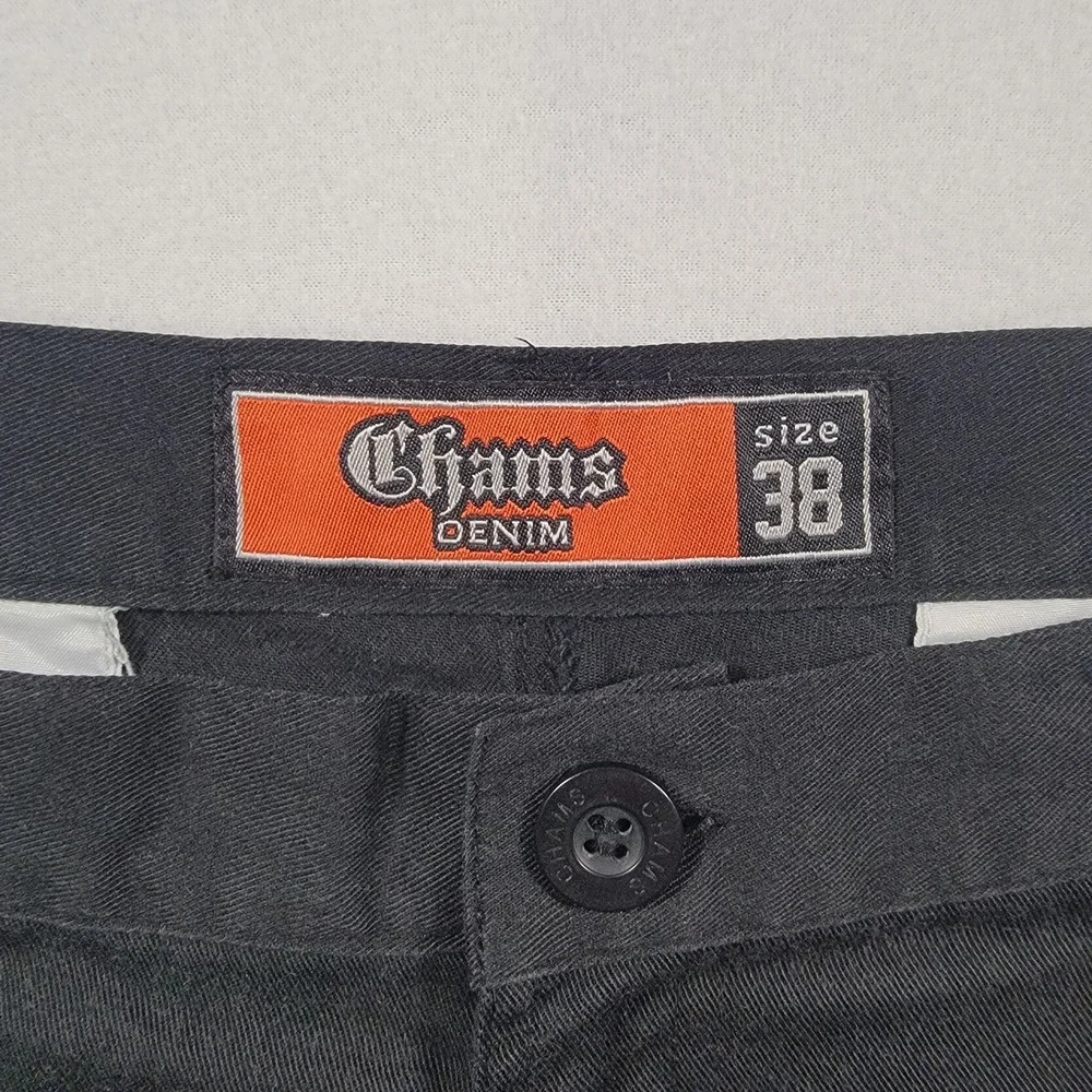 VTG Y2K Chams Cargo Shorts‎ Mens 38 Black Cotton Blend Baggy Skate